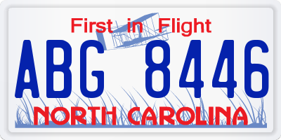 NC license plate ABG8446