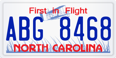 NC license plate ABG8468
