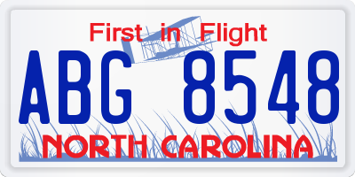 NC license plate ABG8548