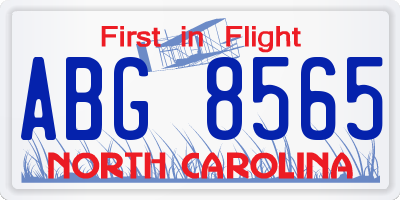 NC license plate ABG8565