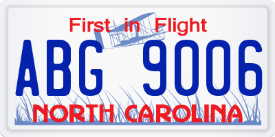 NC license plate ABG9006