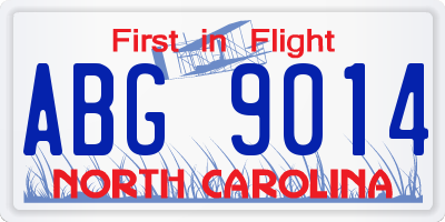 NC license plate ABG9014