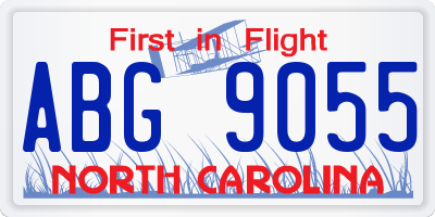 NC license plate ABG9055