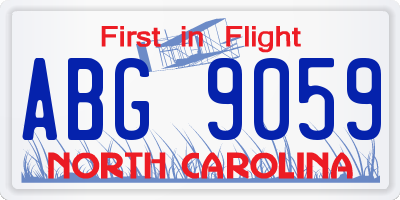 NC license plate ABG9059