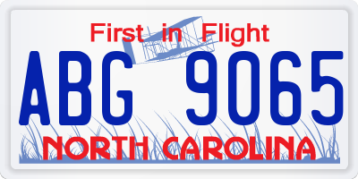 NC license plate ABG9065