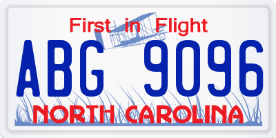 NC license plate ABG9096