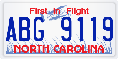 NC license plate ABG9119