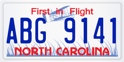 NC license plate ABG9141