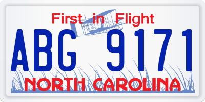 NC license plate ABG9171