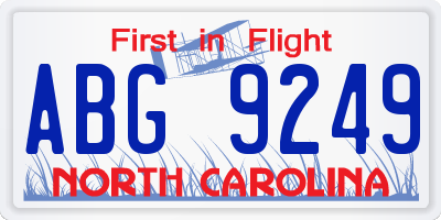 NC license plate ABG9249