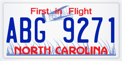 NC license plate ABG9271