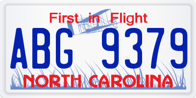 NC license plate ABG9379