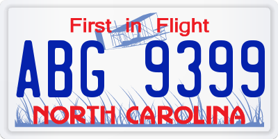 NC license plate ABG9399