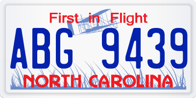 NC license plate ABG9439