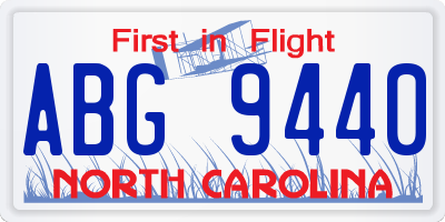 NC license plate ABG9440
