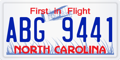 NC license plate ABG9441