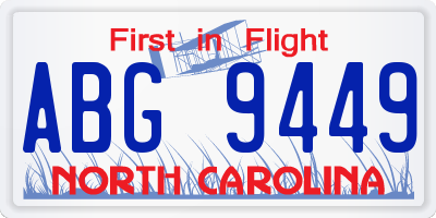 NC license plate ABG9449