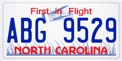 NC license plate ABG9529