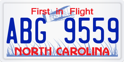 NC license plate ABG9559