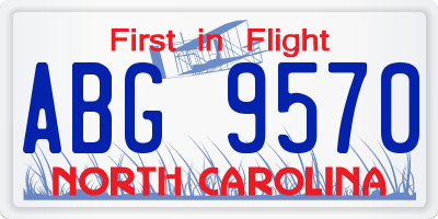 NC license plate ABG9570