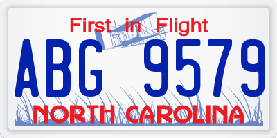 NC license plate ABG9579