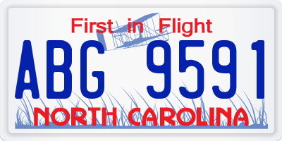 NC license plate ABG9591