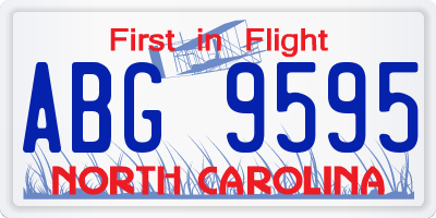 NC license plate ABG9595