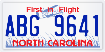 NC license plate ABG9641