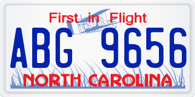 NC license plate ABG9656