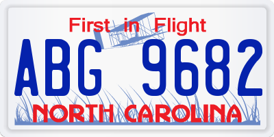 NC license plate ABG9682