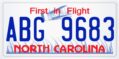 NC license plate ABG9683