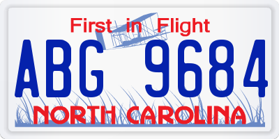 NC license plate ABG9684