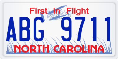 NC license plate ABG9711