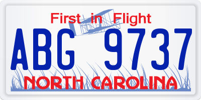 NC license plate ABG9737