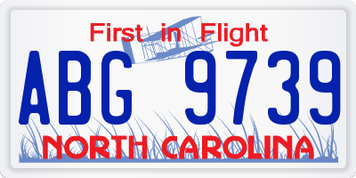 NC license plate ABG9739