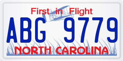 NC license plate ABG9779