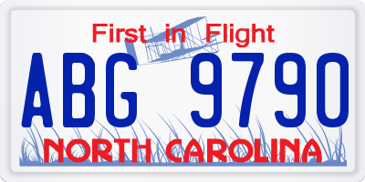 NC license plate ABG9790