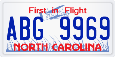 NC license plate ABG9969