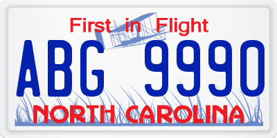 NC license plate ABG9990