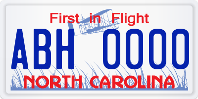 NC license plate ABH0000