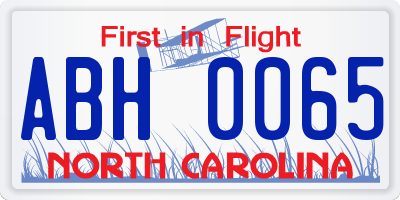 NC license plate ABH0065