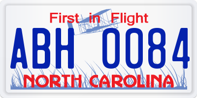 NC license plate ABH0084
