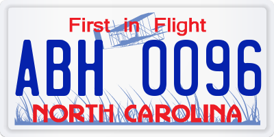 NC license plate ABH0096