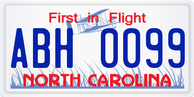 NC license plate ABH0099