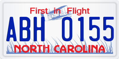 NC license plate ABH0155