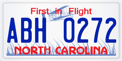 NC license plate ABH0272