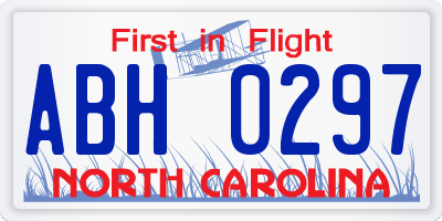 NC license plate ABH0297