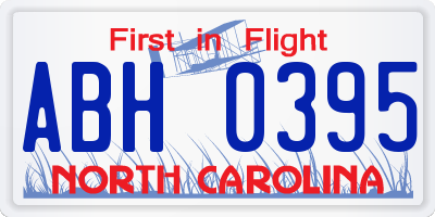 NC license plate ABH0395