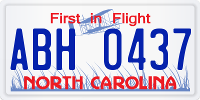 NC license plate ABH0437