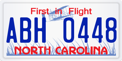 NC license plate ABH0448